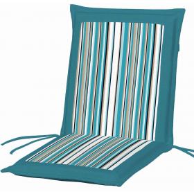 CUSHION LIGHT BLUE WITH ECRU STRIPS FOR LOW BACK CHAIR DOUBL