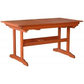 WOOD MERANTI TABLE L140/186ΧW78ΧH73cm